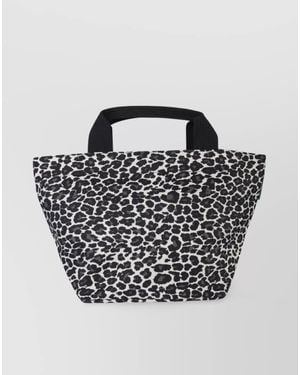 Herve Chapelier Medium Animal Print Tote Bag - Black
