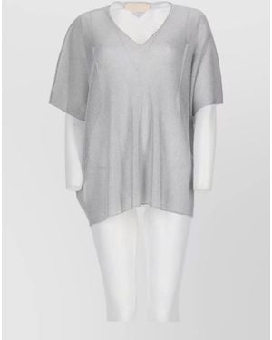 Circus Hotel V-Neck Knitted Top - Grey