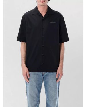 Off-White c/o Virgil Abloh Metal Arrow Motif Bowling Collar Shirt - Black