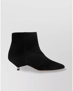 Isabel Marant Calf Suede Leopard-Print Ankle Boots - Black