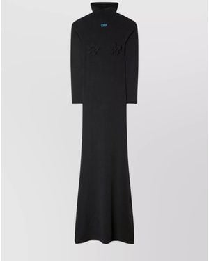 Off-White c/o Virgil Abloh Floral-Appliqué Hooded Midi Dress - Black