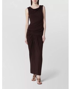 Entire studios Draped Sleeveless Floor Length Dress Side Slit - Multicolour