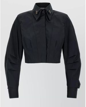 Elisabetta Franchi Cropped Bustier Shirt - Blue