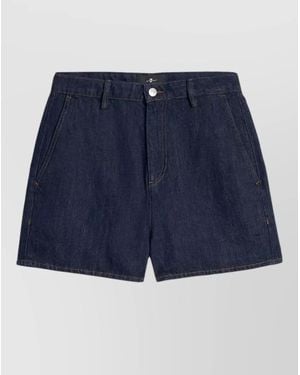 7 For All Mankind Denim Knee-Length Shorts - Blue