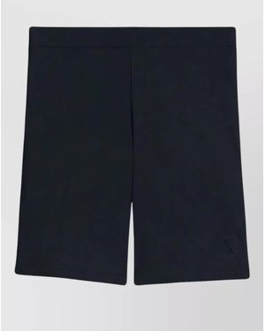 Ami Paris Cotton Knee-Length Shorts - Blue