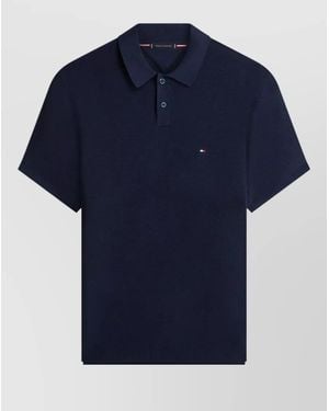 Tommy Hilfiger Structured Collar Shirt Short Sleeves Design - Blue