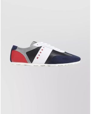 Marni Leather Low-Top Trainers - Blue