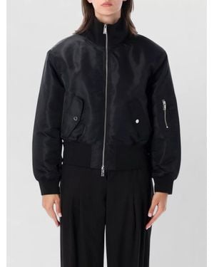 Frankie Shop Storm Cropped Bomber Jacket Stand Collar - Black
