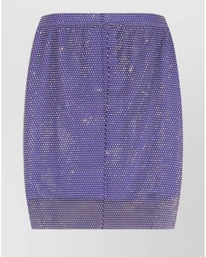 Santa Brands Crystal-Embellished Netted Mini Skirt - Purple