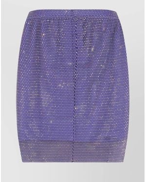 Santa Brands Rhinestone Embellished Netted Mini Skirt - Purple