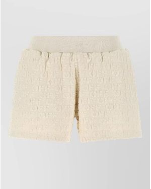 Off-White c/o Virgil Abloh Terry Shorts Textured Elastic Ribbed Waistband - Natural