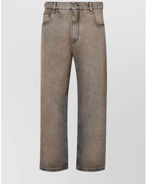 Fendi Faded Wash Pants With Back Pockets And Belt Loops - Gray