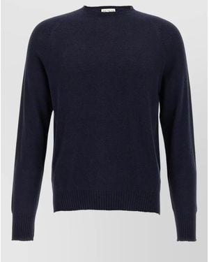 Ma'ry'ya Cashmere Cotton Crew-Neck Long-Sleeve Jumper - Blue