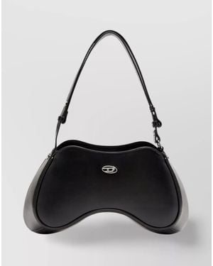 DIESEL Play Leather Shoulder Bag - Black