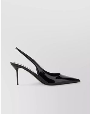 Paris Texas Leather Slingback Court Shoes - Metallic