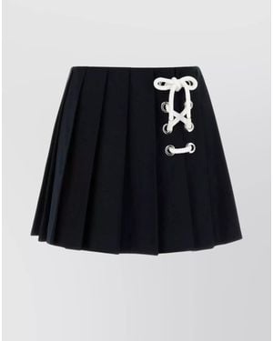 Prada Cotton Pleated Mini Skirt - Black