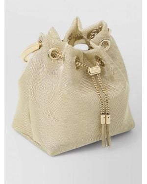 Jimmy Choo Bon Bon Mesh Bucket Bag - Natural