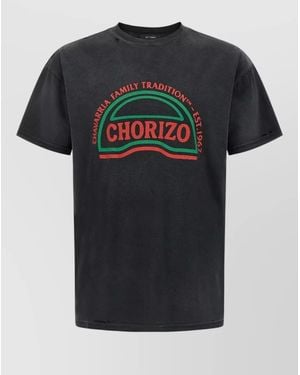 Willy Chavarria Chorizo Graphic Crew Neck Short Sleeve T-Shirt - Black