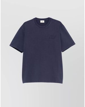 Autry Cotton Logo Patch Short Sleeve T-Shirt - Blue
