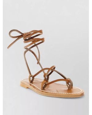 K. Jacques Leather Sandals - Metallic