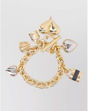 Chloé Chain Link Bracelet Heart Charms Mixed Metal - Metallic