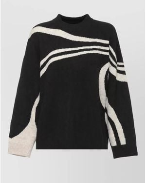Loulou de Saison Cashmere Ribbed Crewneck Sweatshirt - Black