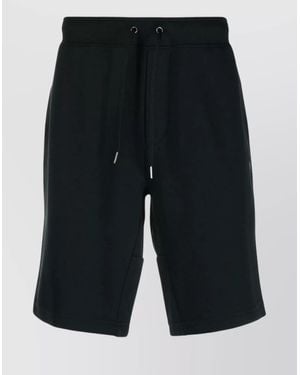 Polo Ralph Lauren Embroidered Knee-Length Tracksuit Shorts With Ribbed Cuffs - Black