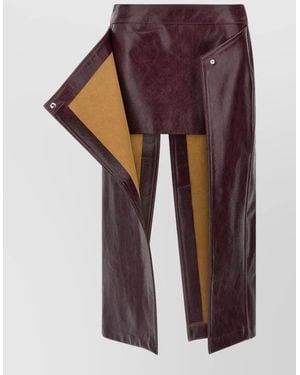 ARMARIUM Leather Asymmetric Wrap Midi Skirt - Purple