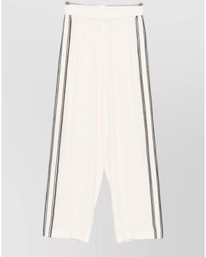 Fabiana Filippi Silk Wide-Leg Trousers - Natural