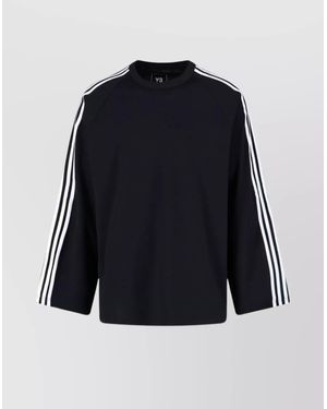 【Adidas コリア】 Y-3 3-Stripes Long Sleeve Top Adidas Men's Long Sleeve Shirt 3-Stripe Adicolor Classics