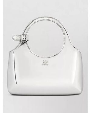 Courreges Mini Mirror-Effect Shoulder Bag - Grey