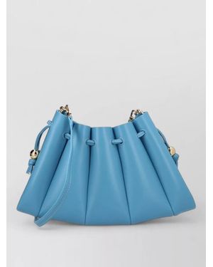 THEMOIRÈ Pleated Crossbody Bag Hardware Wristlet - Blue