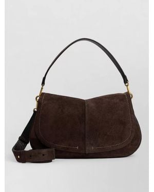 Gianni Chiarini Suede Shoulder Bag Adjustable Strap - Brown