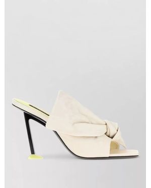 Givenchy Leather Boudoir Mules Knot Detail Peep Toe - Natural