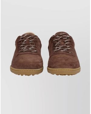 A.P.C. Suede Sneakers With Rubber Sole Design - Brown