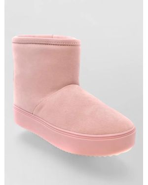 Chiara Ferragni Ankle Boots Flat Sole Round Toe - Pink
