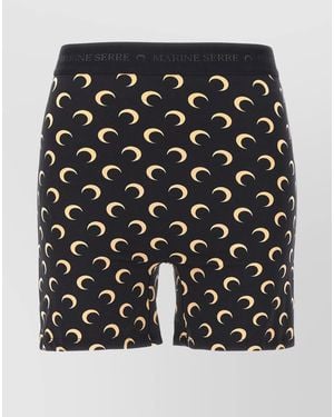 Marine Serre Printed Jersey Biker Shorts - Black