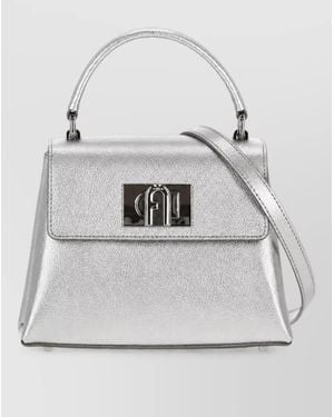 Furla Leather Shoulder Bag - Grey