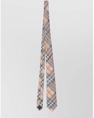 Burberry Check Silk Tie - White