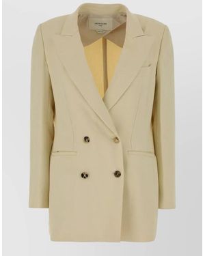 Jacob Cohen Double Breasted Jacket Long Sleeves Lapels - Natural
