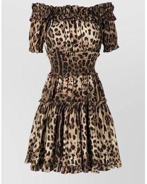 Dolce & Gabbana Leopard Print Short Dress - Black