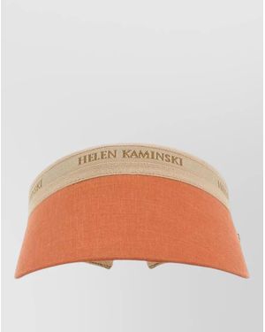 Helen Kaminski Linen Brooke Visor Hat Wide Brim - Orange