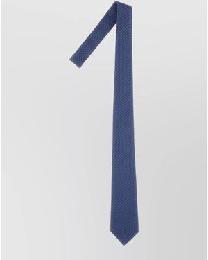 Gucci Silk Tie Slim Width Rolled Geometric - Blue