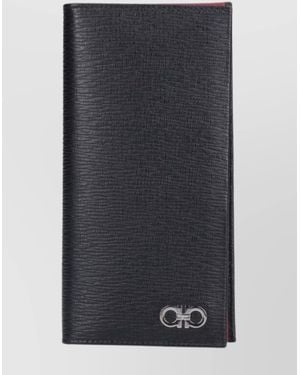 Ferragamo Textured Bi-Fold Wallets And Cardholder - Grey
