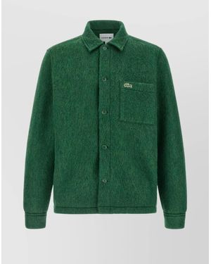 Lacoste Soft Fabric Long Sleeve Shirt Jacket - Green