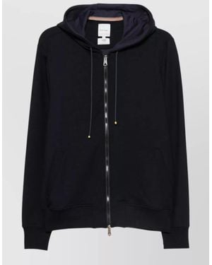 Paul Smith Hooded Jacket Drawstring Hood Front Pockets - Black