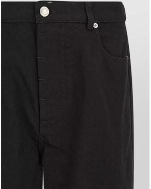 Ami Paris Denim Wide-Leg Straight-Leg Jeans - Black