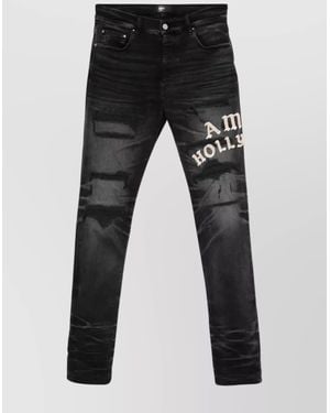 Amiri Hollywood Repaired Jean Distressed Skinny Jeans - Black