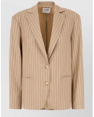 LE SULLY STUDIO Pinstripe Jacket And Gilet Long Sleeves - Natural