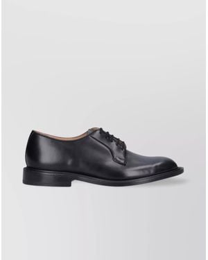 Tricker's Round Toe Lace-Up Brogues - Black